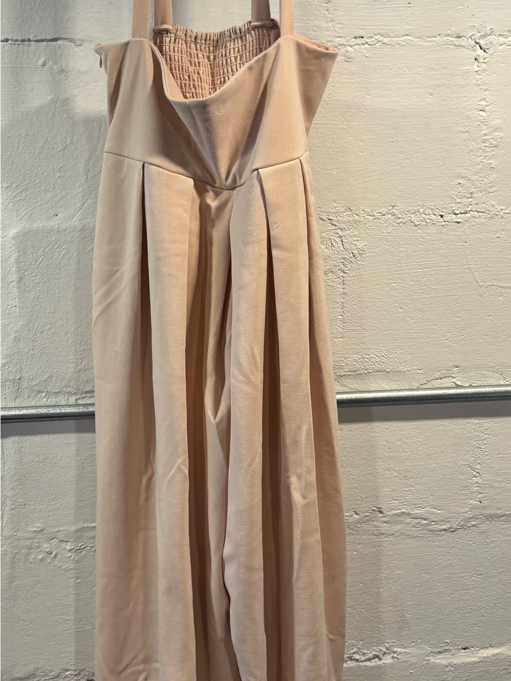 Cross Strap Suspender in Blush Beige